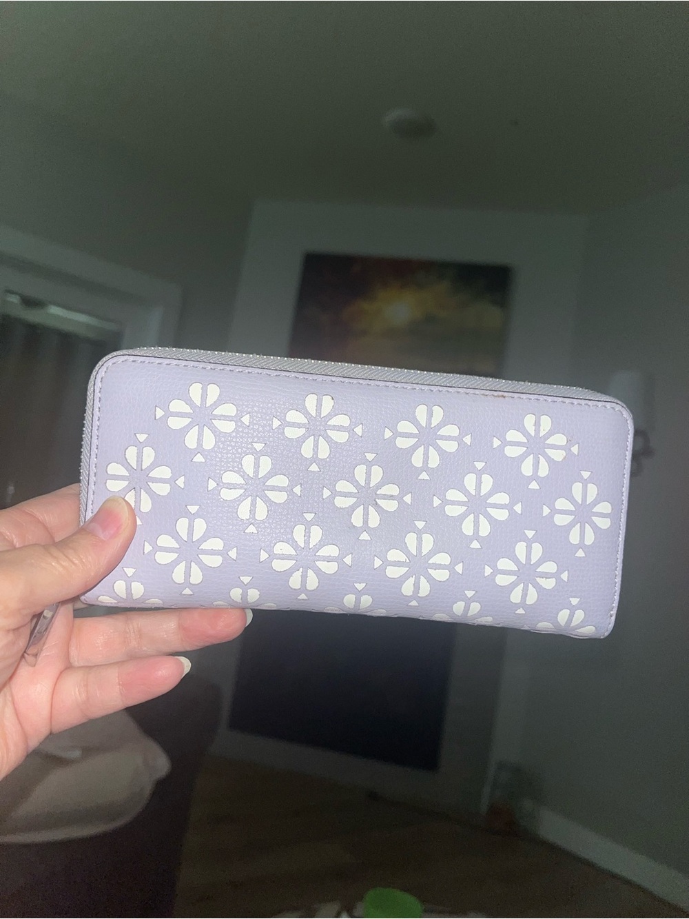 Kate Spade Lavender Floral Zip Wallet - Women's Long Wallet